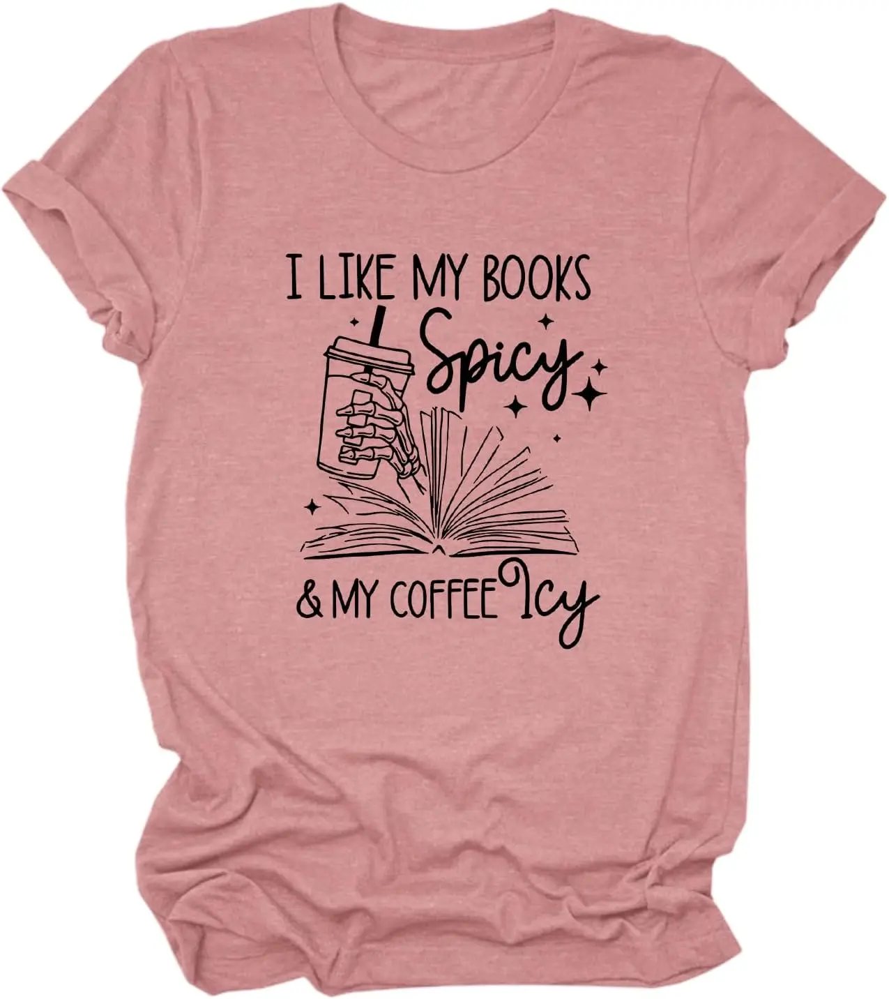 

I Like My Books Spicy and My Coffee ICY Tee, Funny Bookish Shirt, Reading Shirt, Iced Coffee Lover T Shirt Gift