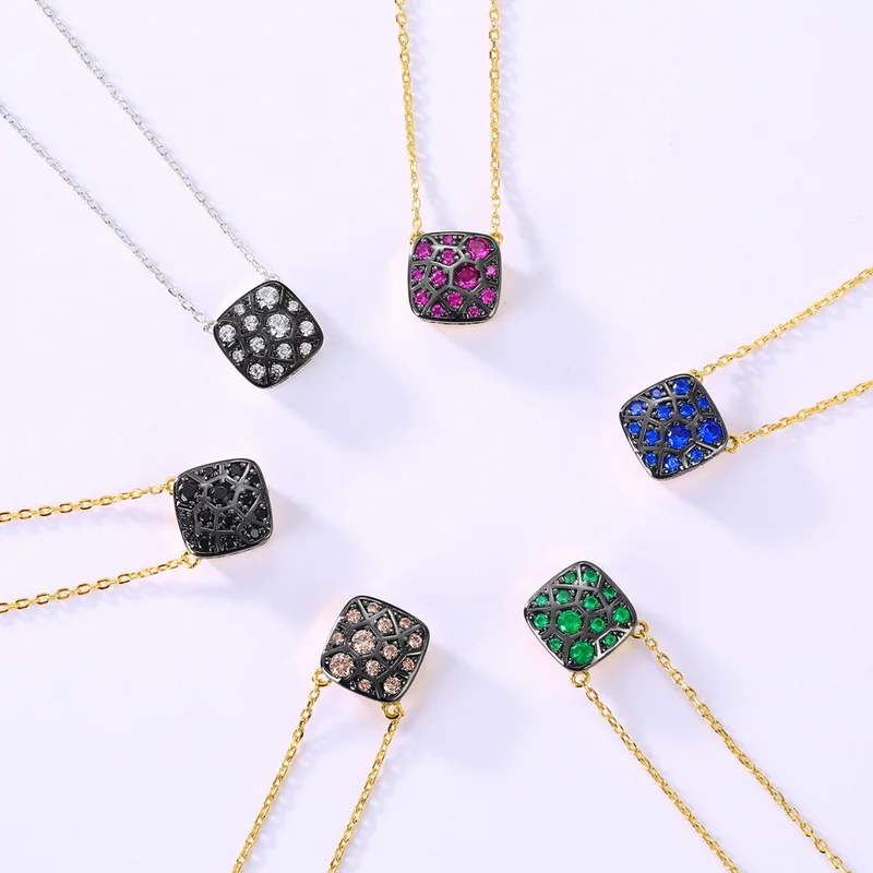 ALLNOEL Natuur Kristallen Kettingen Hanger Snoep Kleur 925 Sterling Zilver Voor Vrouwen Ingelegde Waterdruppel Hanger Fashion Party Gift