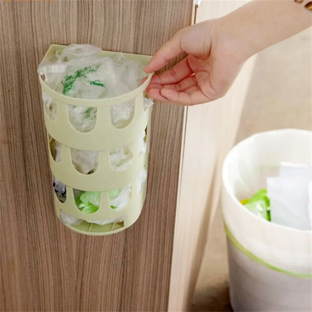 Latest Hanging Storage Plastic Bag Holder Wall Mounted Grocery Cleaner Practical Sundries Box Garbage Sorting Good Helper