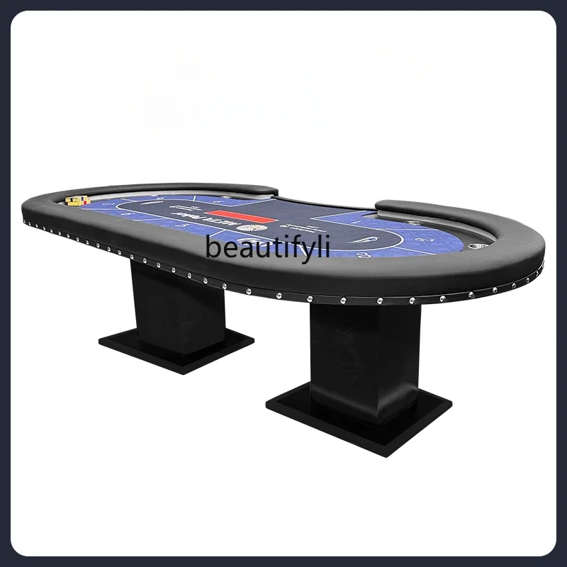 

Poker Table Suit High-End Card Table Club De Pu Suit with Chips and Seats Table Cover Supporting