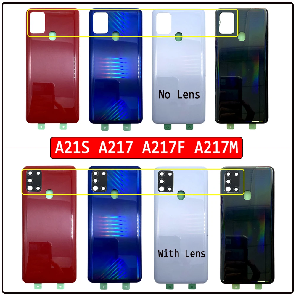 

NEW Replacement For Samsung A21S A217 A217F A217M Battery Back Cover With adhesive A21S With Camera Lens