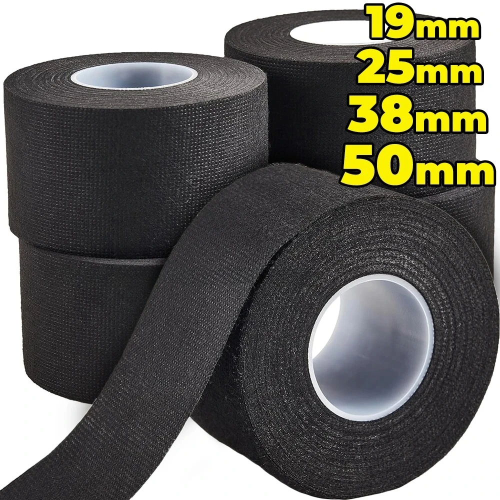 Black Electrician Velvet Tape, Heat-Resistant Insulation Wire Harness Fabric Tape, Cable Wrapping Protection Self-Adhesive Tape