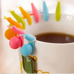 5/10Pcs Cup Decoration Tool Randome Cute Color Snail Squirrel Shape Silicone Mug Hanging Tool Tea Bag Holder Cup Tea Clips 2024