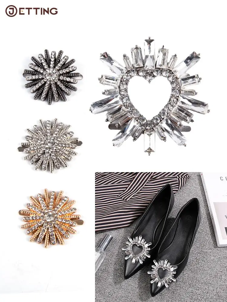 1pcs New Womens Shoe Clip Wedding Shoes High Heel Women Bride Decor Rhinestone Shiny Decorative Clips Charm Buckle Handmade Tool