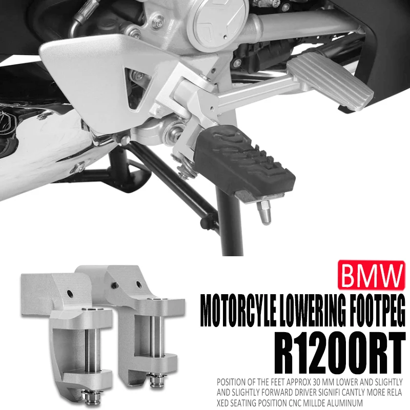 New Motorcycle Driver Footrest Relocation Rider Foot Pegs Footpeg Lowering Kit For Bmw R1200RT R1200 RT 2009 2010 2011 2012 2013