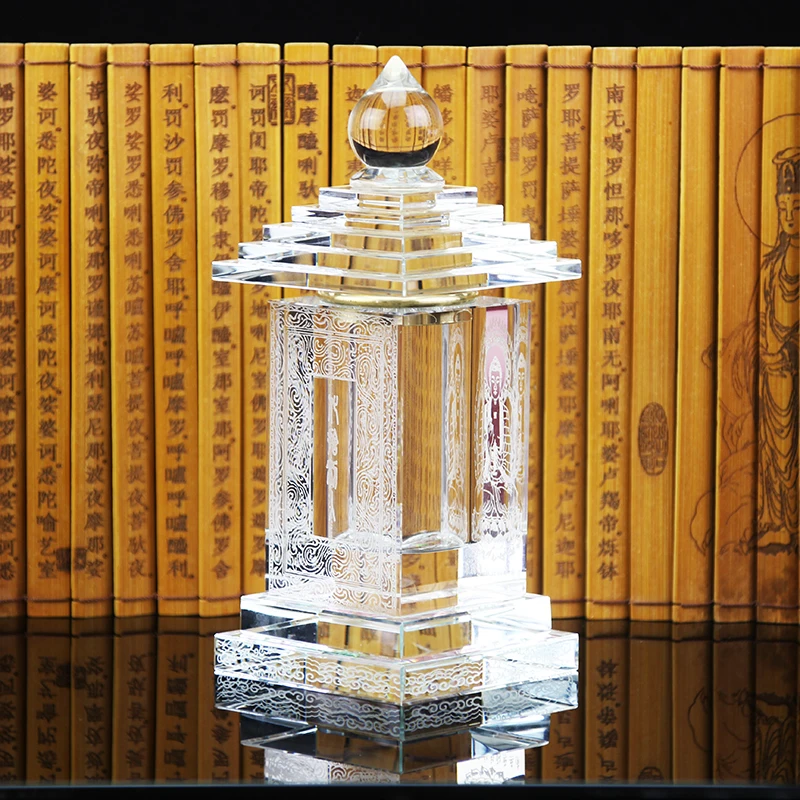 Imagem -02 - Sarita Pagoda Crystal Bottle Estátua Sudeste Asiático Budismo Início Budista Brilhar Buda Talismã Torre Dagoba