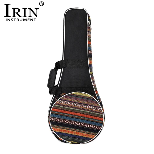 Imagen 1 del producto IRIN-funda para mandolina, bandolera Oxford con correa ajustable para el hombro, bolso de rayas coloridas, mochila para instrumentos de cuerda