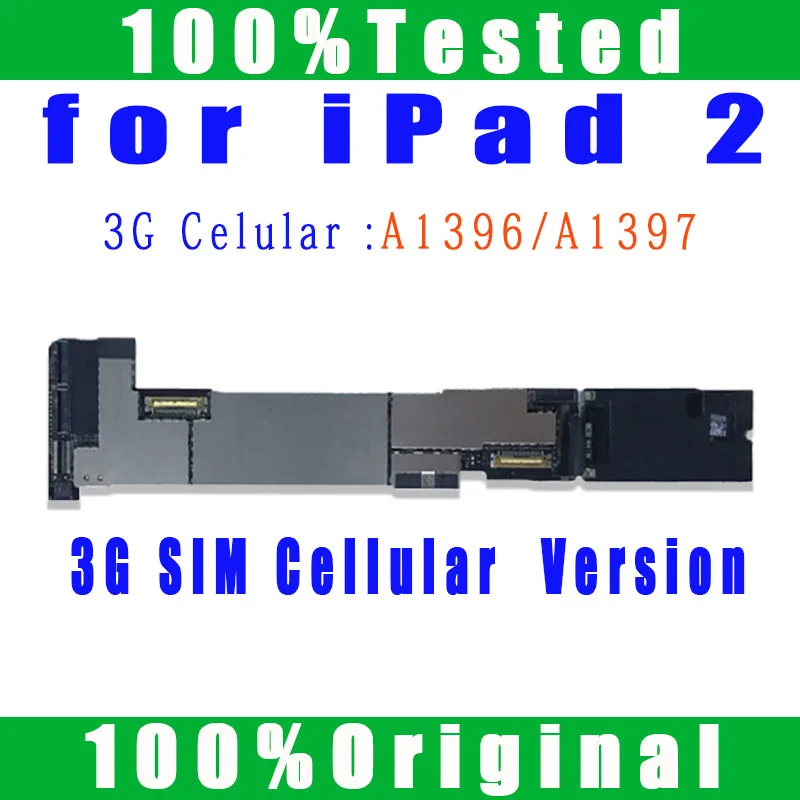 100% Original A1395 WIFI Version A1396 or A1397 3G Cellular Clean iCloud Mainboard Free iCloud For IPad 2 Logic Board Replace