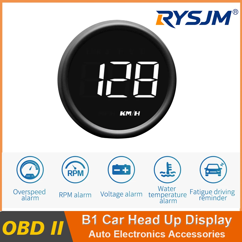 

OBD HUD B1 Speedometer Car Head Up Display Projector EOBD Auto Fuel Consumption Volt Meter Water Temperature 5 Alarm Accessories