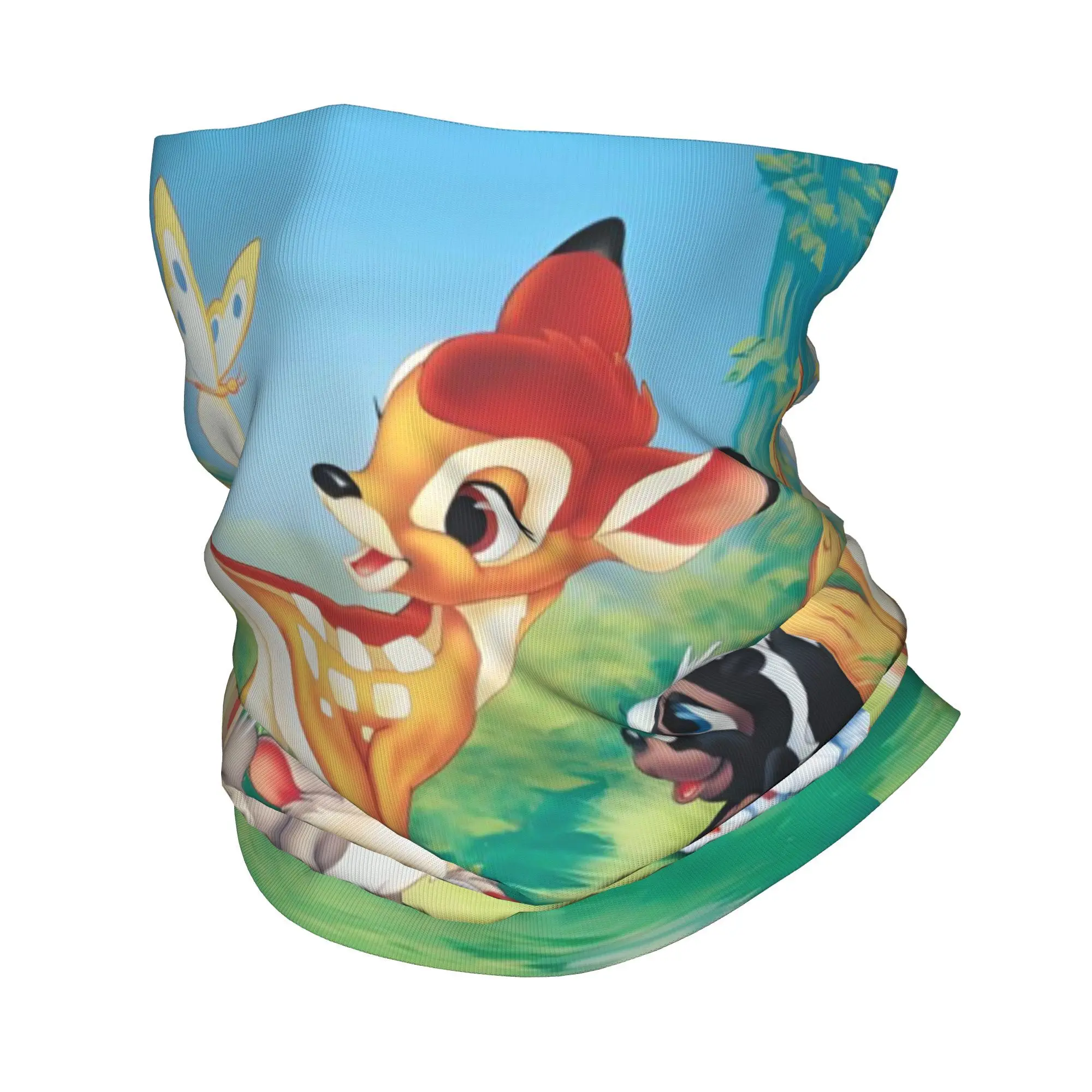 Custom Bambi Winter Headband Neck Warmer Women Men Hiking Camping Tube Scarf Kawaii Cartoon Anime Face Bandana Gaiter