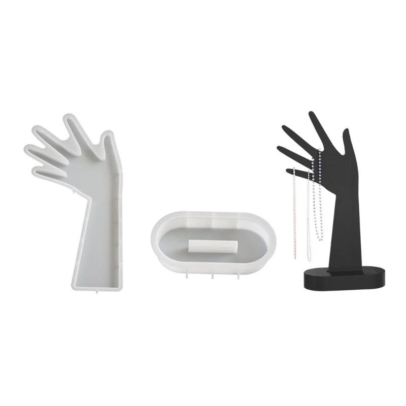 Elegant Female Hand Mannequin Jewelry Storage Display Stand Silicone Mold for Necklace Showcasing Home Organization Rack Mould