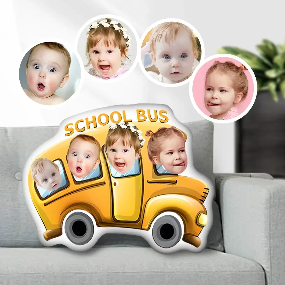 

Minime Pillow cushion Dolls Photo Face customized creative Personalized Girl Face Pillow My Face Face Pillow School Bus