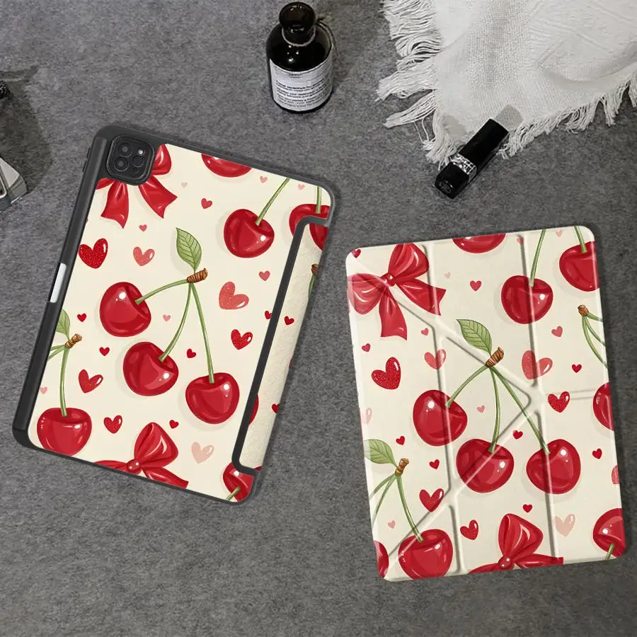 

Holder Cover Tablet Case For iPad Mini 6 7 Air 4 5 M3 M2 1 2 M4 11inch Pro 11th 10th 9th 8th 7th 12.9inch Pro 2025 Sweet Cherry