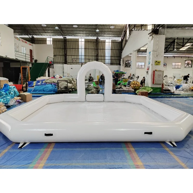 أثر لطيف أبيض وأسود قابل للنفخ مع قوس لتأجير السيارات الممتصة للسيارات والحفلات وتتبع الساحة القابلة للنفخ ومساحة السيارة للأطفال #5