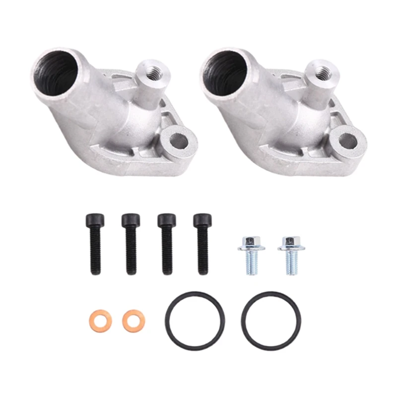 ABUL-2Sets V-Twin Aluminum Thermostat Outlet Cover For Can-Am 800 1000 Outlander Renegade 420222690 420222691
