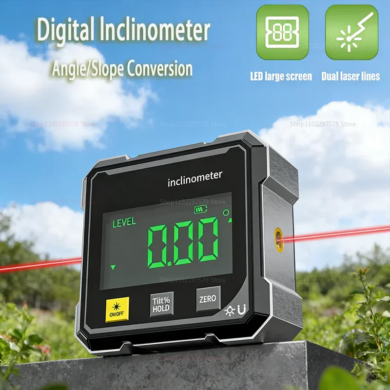 Pocket Digital Level Protractor Inclinometer Professional Digital Display Angle Gauge 360 Degree Magnetic Inclinometer