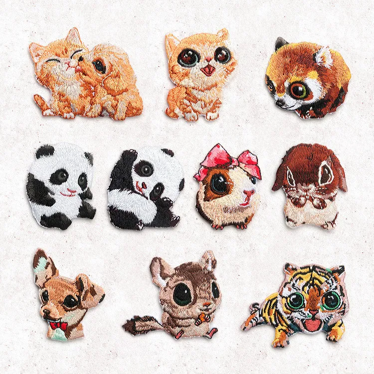 Lovely Animals Embroidery Iron on Sew on Patches for Clothing Applique DIY Hat Coat Dress Pants Accessories Cloth Sticker