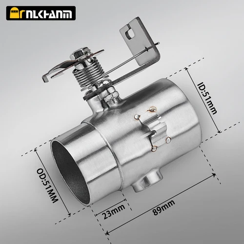 Imagen 2 del producto Válvula para sistema de escape de moto, sonido de locomotora modificado con interruptor de ajuste de engranajes, tipo slip-on de 51 mm, segunda generación