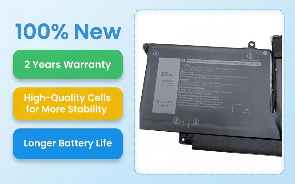 AolsteCell 52Wh バッテリー Dell Latitude 7310 7.6V 52Wh Laptop Battery for Dell Latitude 7310 7410