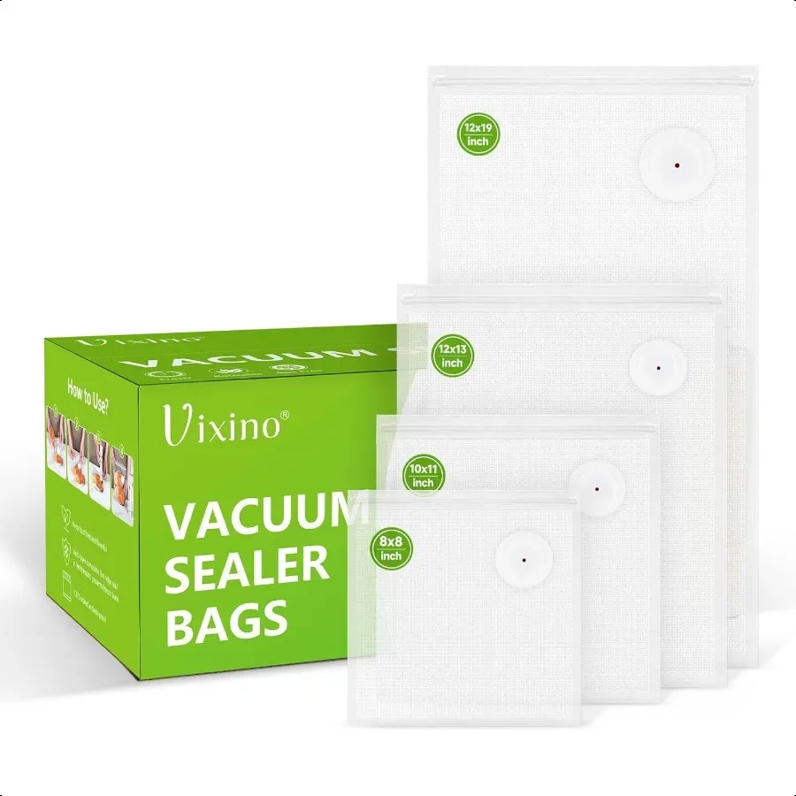 

Vacuum Sealer Bags 40 Reusable Vacuum Sealer Bags for Food BPAFree Meal Prep and Sous Vide Cooking Works for Handheld Sealer an