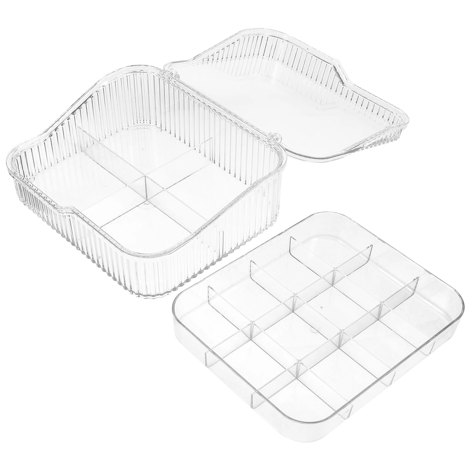 

2-Tier Jewelry Box Compact Lightweight Storage Container For Earrings Rings Trinkets Desktop Organizer Case Home Supply