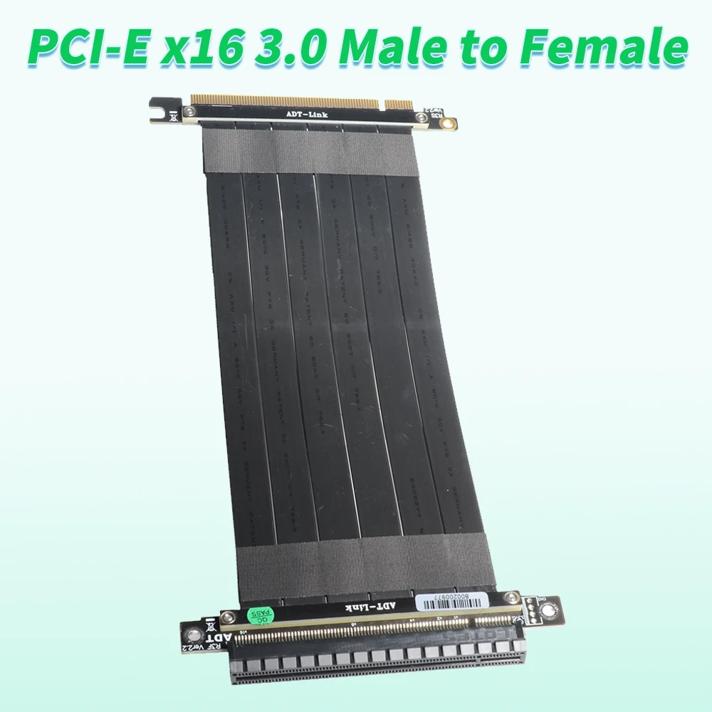 20CM PCI-E x16 3.0 Male to Female Graphics Card Extension Cable 90 Degree Angle Pcie 16x Vertical Chassis Riser Extender Ribbon