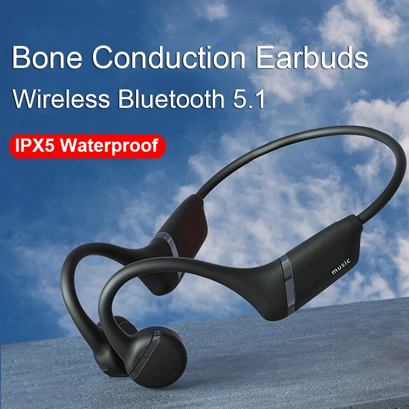 

Bone Conduction Wireless Hifi Stereo Bluetooth 5.1 Earphones Neckband Air Conduction IPX5 Waterproof Sports Ergonomic Headphones