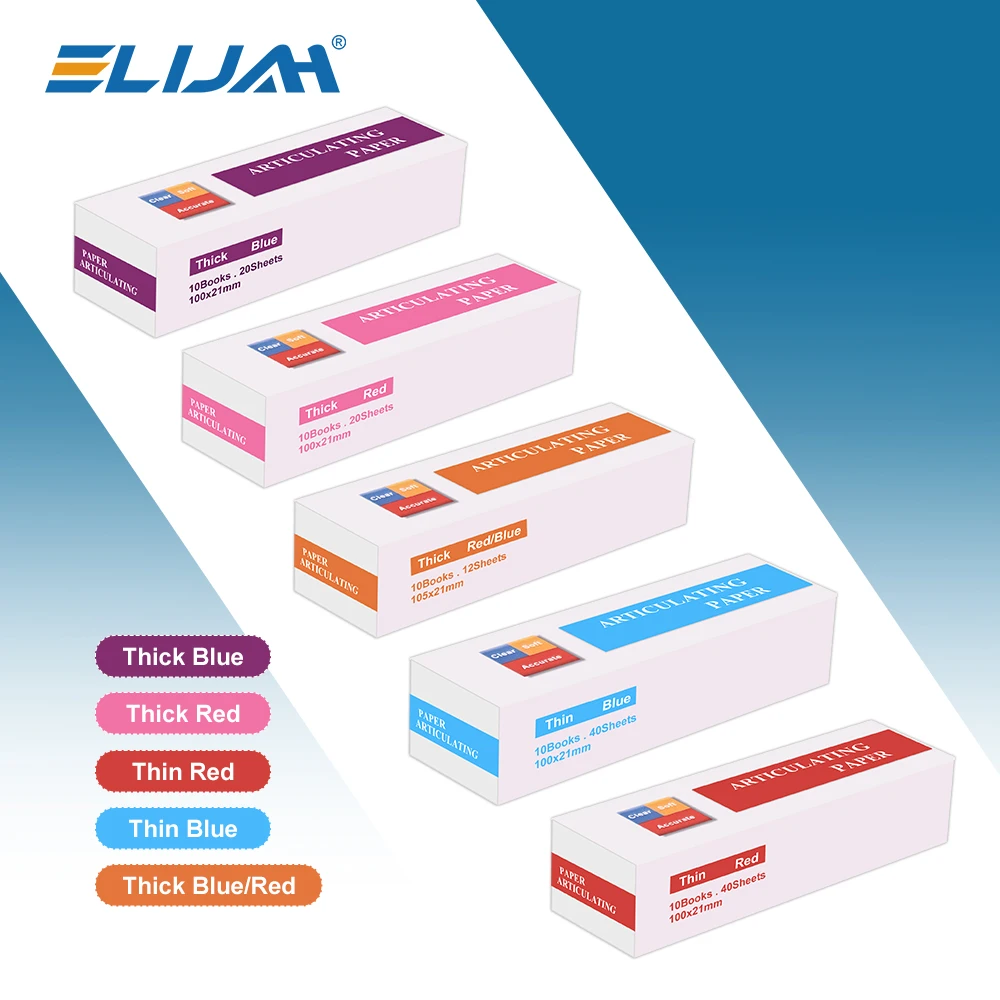 

ELIJAH 10Books/Box Dental Articulating Paper Dentistry Lab Tool Thick/Thin Whitening Articulation Paper Dentistry Materials