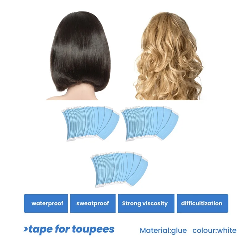 SANQ 108 قطعة/الوحدة شعر ثابت شريط مزدوج شعر مستعار لاصق تمديد شريط شعر مقاوم للماء لفيلم شعر مستعار الدانتيل الشعر المستعار مع خط الحز