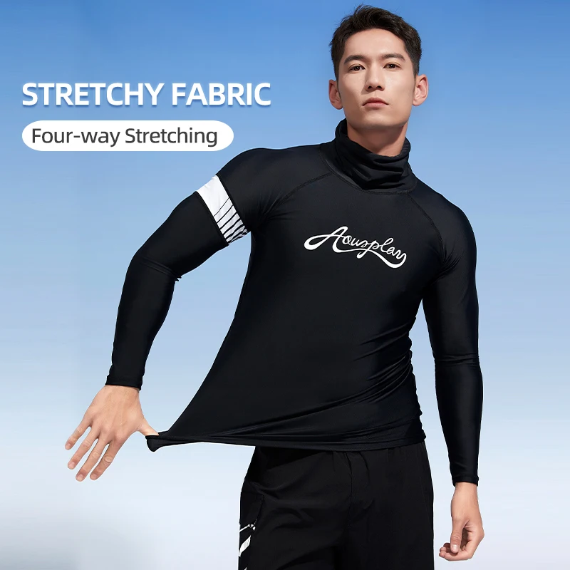 

AquaPlay Men‘s Rash Guard Surfing Diving Suits Swimwear Long Sleeve Suit Swimming Surf Clothing Beach Outdoor Sport Fitness