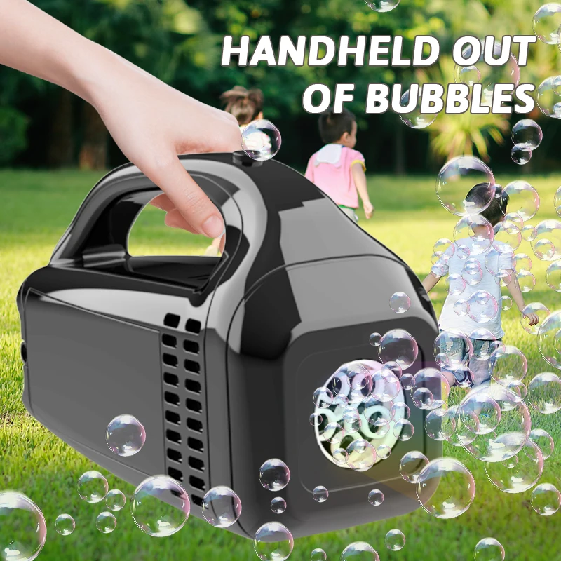 Máquina de bolhas portátil para crianças, brinquedo de bolha leve, pai-filho, interativo, jogo de casamento ao ar livre, sem bateria, bolha de água