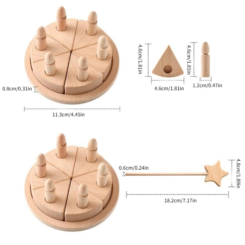 Kuchenspielzeug-Set aus Buchenholz für Kleinkinder, Heimdekorationen, pädagogisches Rollenspiel, realistisches Kuchenspielzeug