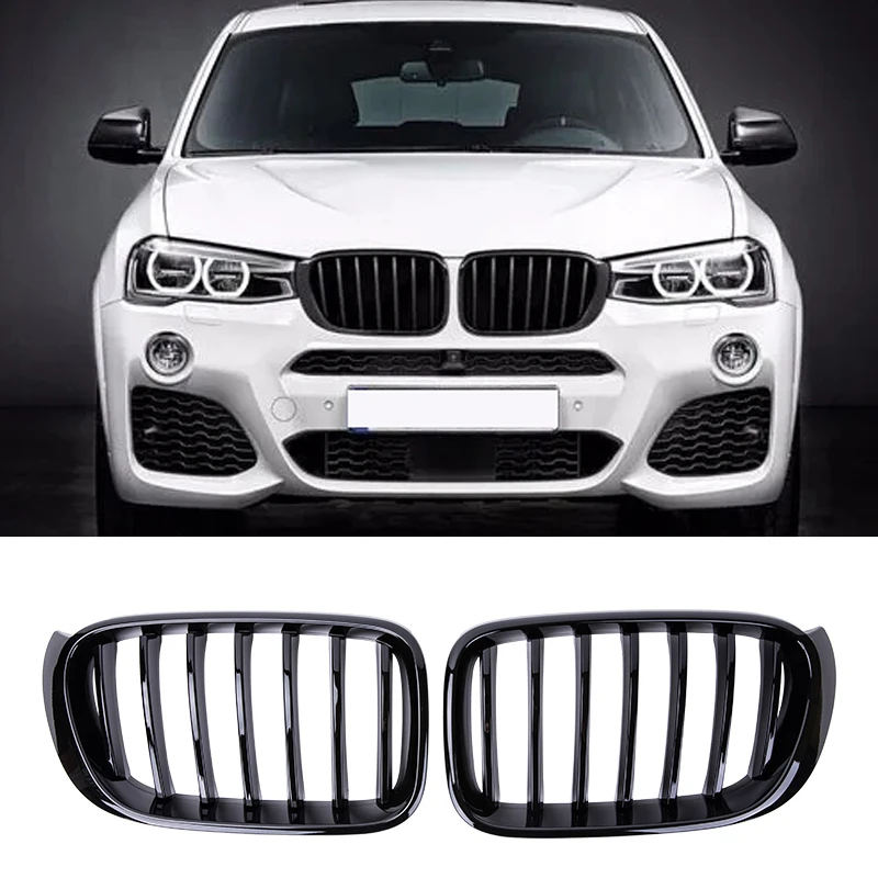 

Single Line Slat Grille For BMW X3 X4 F25 F26 Car Front Bumper Grilles Kidney Racing Grill 2014-2017 Matte Glossy Accessories