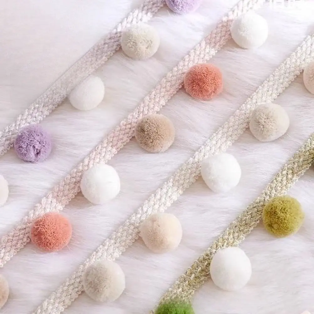 25M 3cm Ball Pom Pom Curtain Trim 5cm Width Tablecloth Edge Fringe Ribbon DIY Craft Pillow Decoration Pompom Tassel