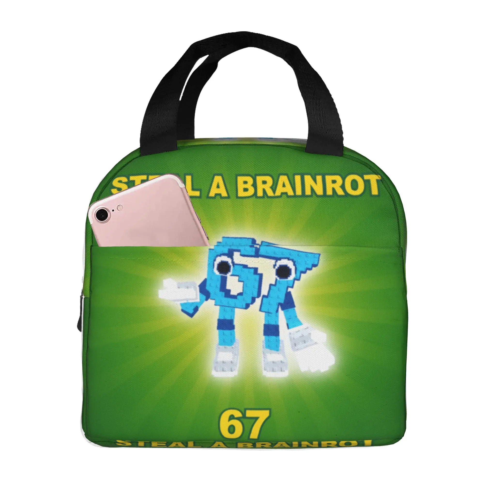 Six Seven 67 Thermal Insulated Lunch Bags Women Cartoon Italian Brainrot Resuable Lunch Tote Outdoor Camping Storage Food Box