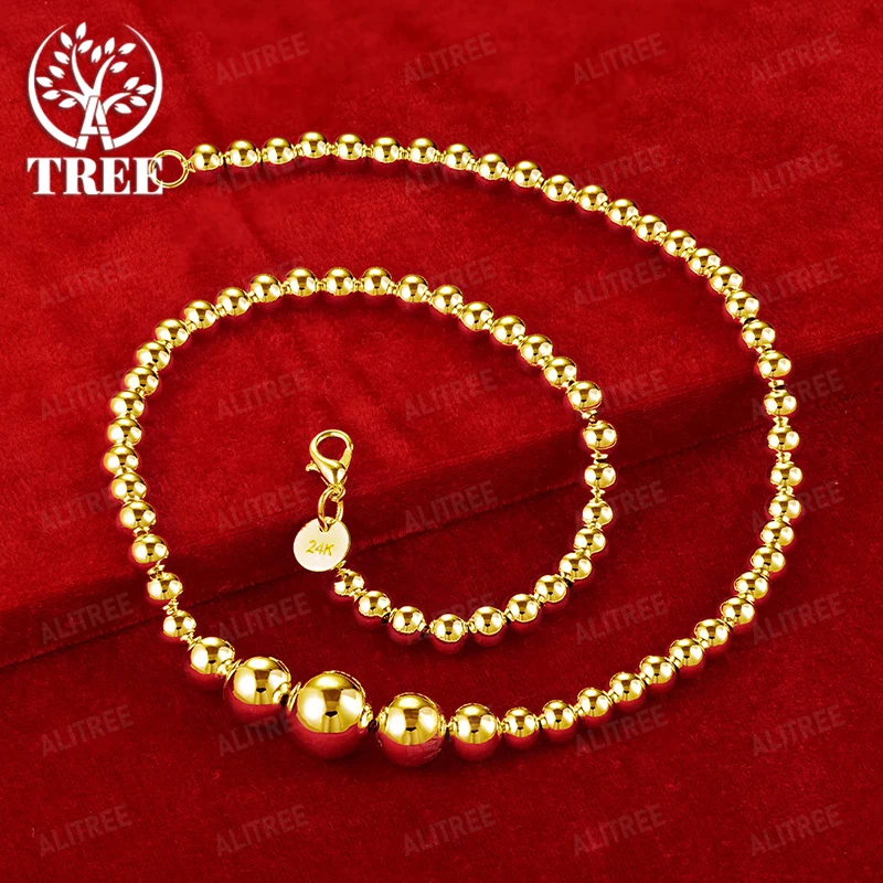 18k عقد ذهب السلس عقد من اللؤلؤ النساء حفلة سحر الزفاف عيد ميلاد موضة أنيقة رائعة مجوهرات هدية اكسسوارات #1