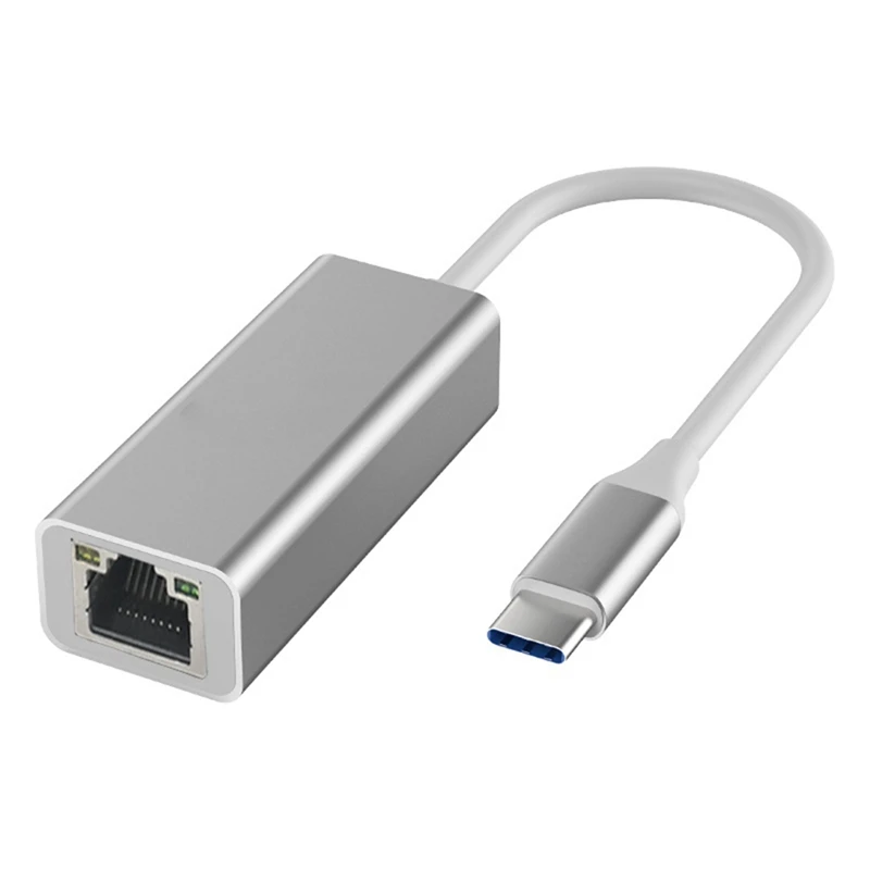 Adaptador tipo C para Ethernet Conversor de interface tipo C para RJ45 para todos os tipos de laptops