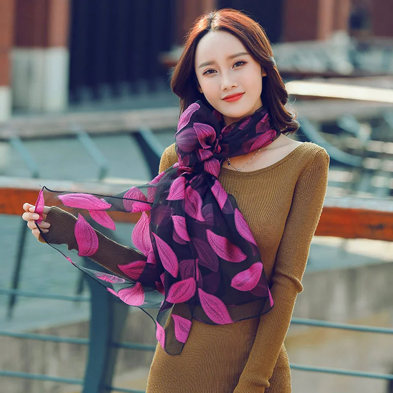 2026 Silk Scarf Women Spring Autunm Scarf Women's Long Shawl Autumn And Winter Echarpe High-quality Lady Elegant Hijab Wraps