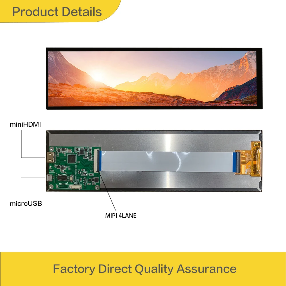 LESOWN-Pantalla de Panel de Sensor de PC, módulo de barra larga para caja de ordenador, pantalla secundaria, 8,8x480, HDMI, IPS, USB, 1920 pulgadas