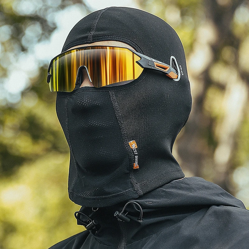 

Breathable Plush Cycling Caps with Eyeglasses Holes for Men Winter Warm Balaclava Windproof Sports Scarf Velvet Bike Face Cover