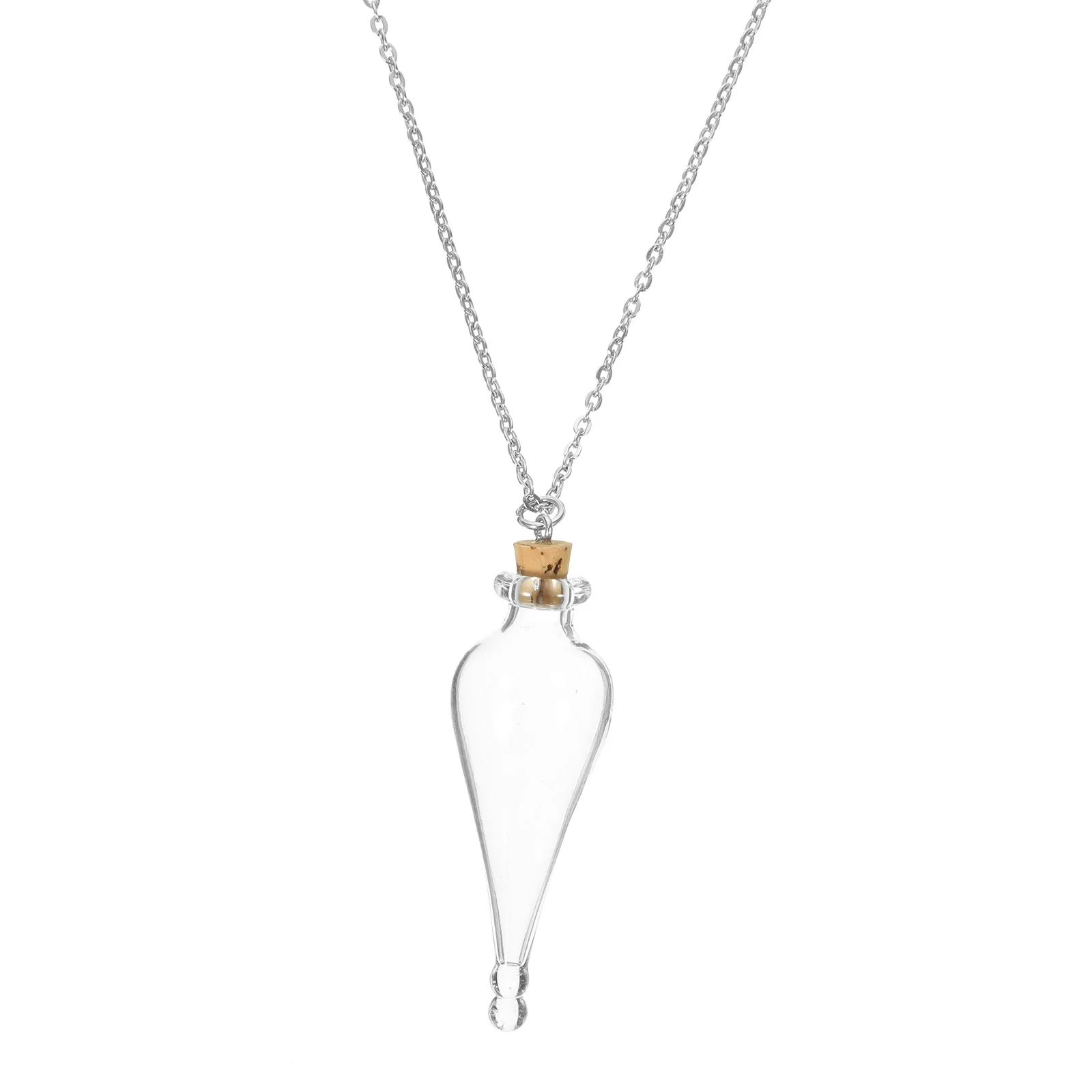 

Mini Glass Bottle Necklace with Chain Small Pendant for Honeymoon Keepsakes Travel Jewelry Storage Decorative Charm