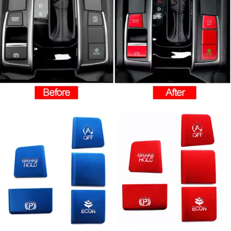 Electronic Handbrake Patch Central Control Panel Decoration Modification Accessories Supplies For Honda Civic 10th 2016 20 2021