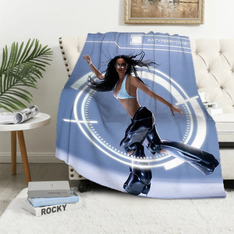 Singer K-Katy P-Perry Blanket for Sofa Plaid Blankets Microfiber Bedding King Lid Throwing Catnap Plead Cover Downy Knee Bed Nap