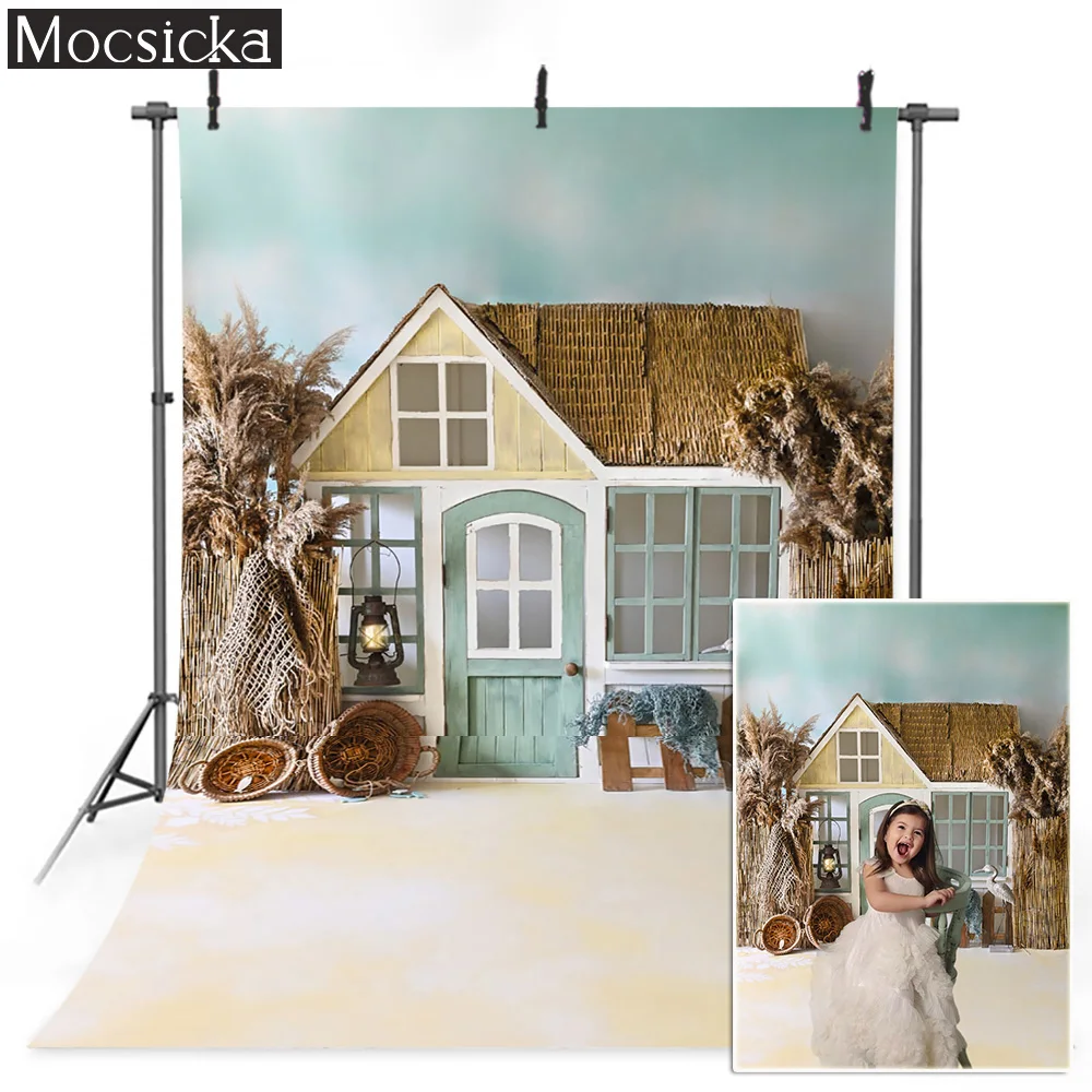 

Mocsicka Photography Backdrops Pampas Grass Rustic Houses Children Portraits Photo Backgrounds Professional Photo Booth Props