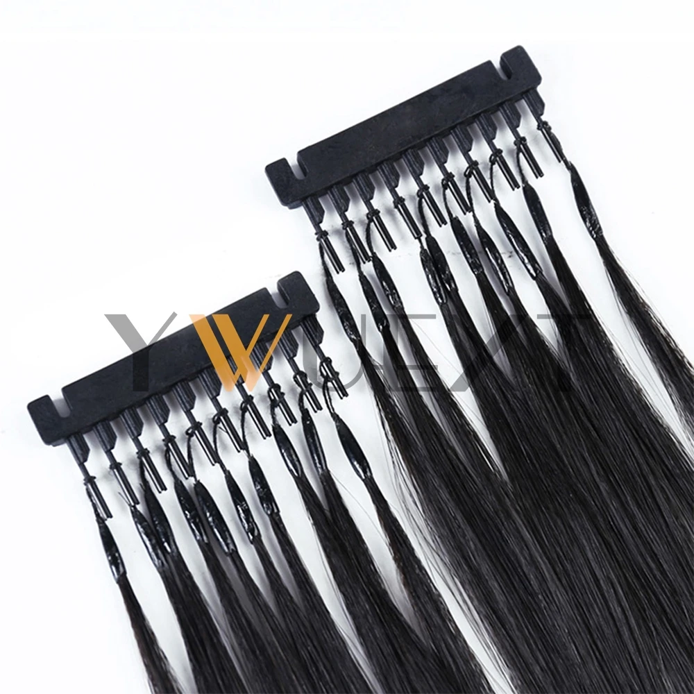 

YWUEXT 6D-1 Generation Human Hair Extensions 16''-24'' Invisible Micro Ring Hair Real Remy Human Hair Extension 10pcs/set