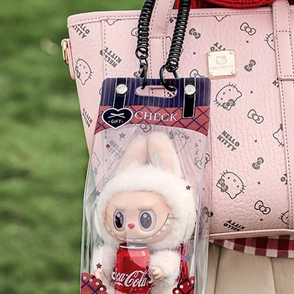 2026 HOT Transparent Dust-Proof Storage Bag Portable PVC With Elastic Lanyard For LABUBU Accessories Toy Display Storage Box