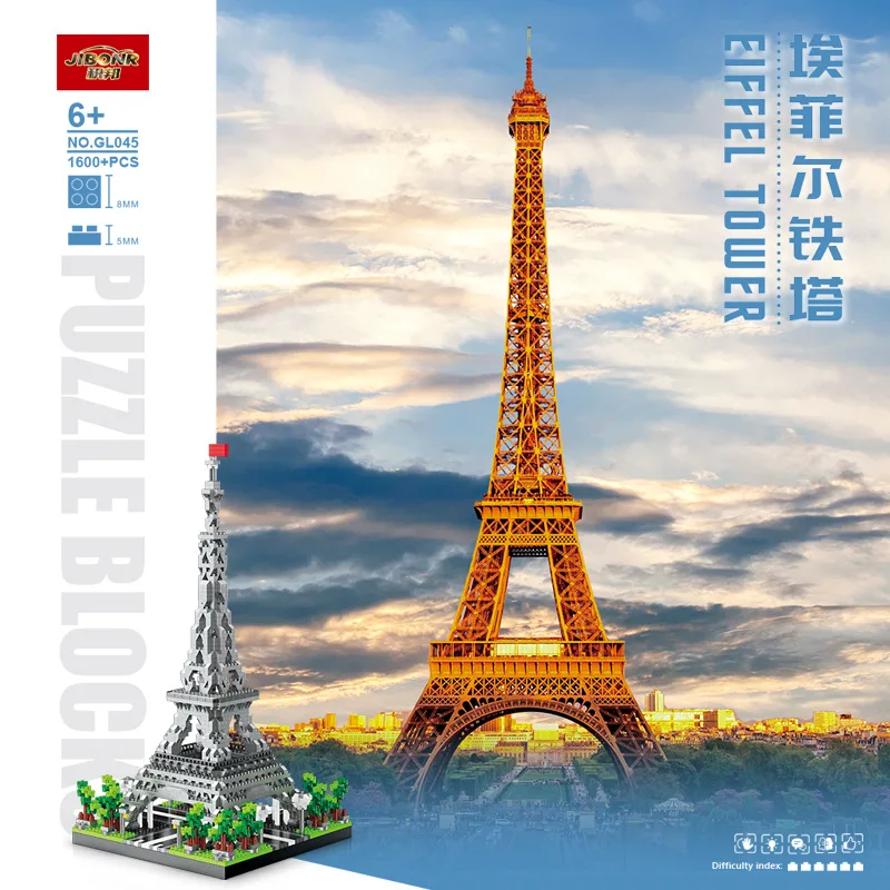 Escolha de 2 tamanhos Paris Torre Eiffel Micro Mini Blocos de Construção Brinquedo Orgulho da França Decoração Colecionável e Presente-Diverso