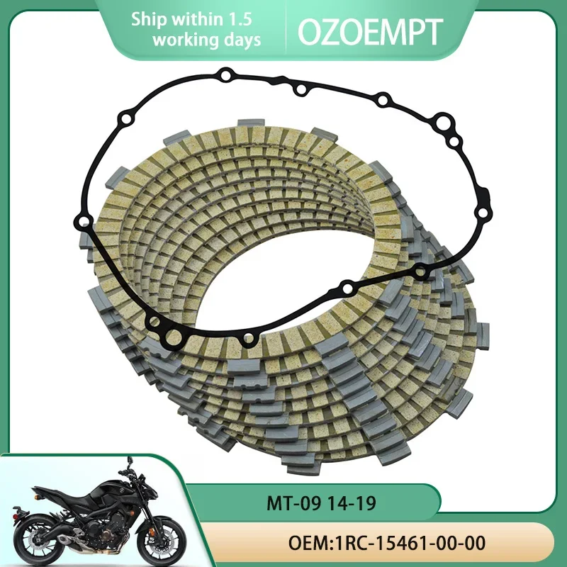 OZOEMPT Motorcycle Clutch Disc Set and Cover Gasket Apply to MT-09 14-19