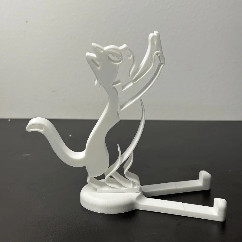 Abstract Hollow Line Cat Phone Stand Minimalist Kitty Shaped Desk Tablet Holder Cute Animal Sculpture Cell Phone Support view 3