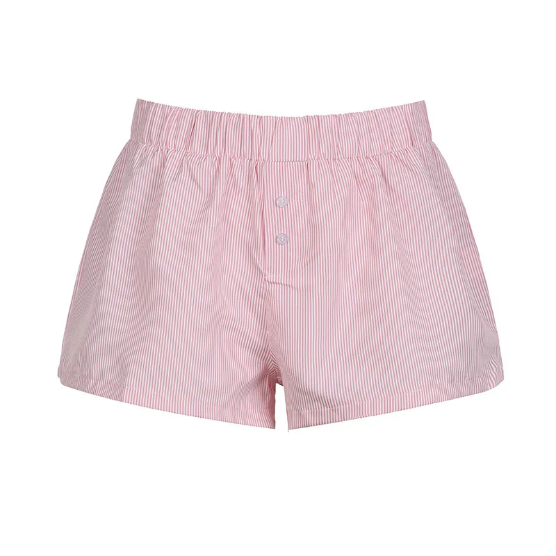 

Women's Summer Shorts Solid Color Buttons Elastic Waist Casual Loose Shorts Loungewear